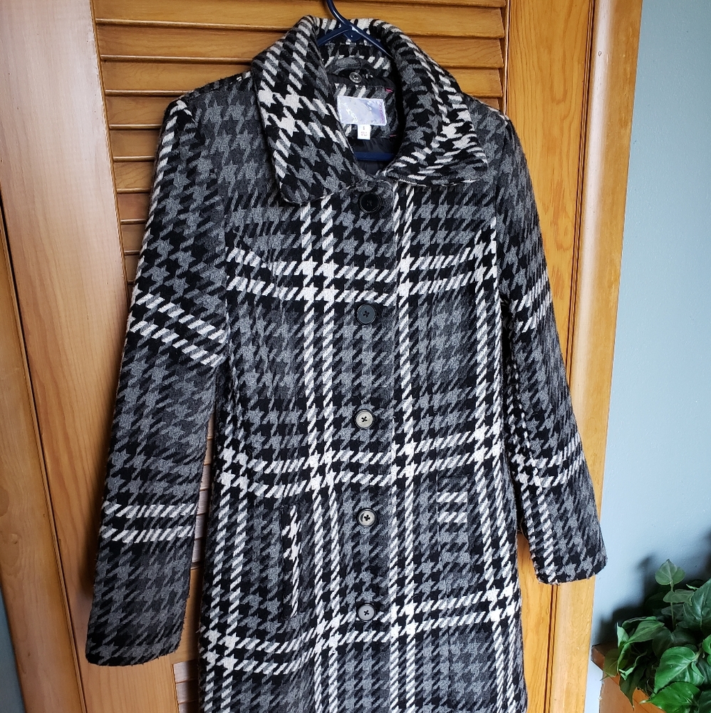xhilaration Houndstooth Wool Coat